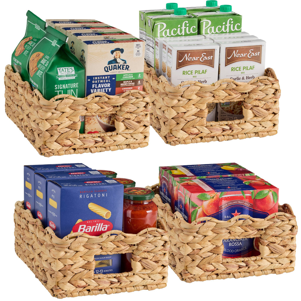 9x12 Scalloped Shelf Basket Pantry Bins 4 Pack
