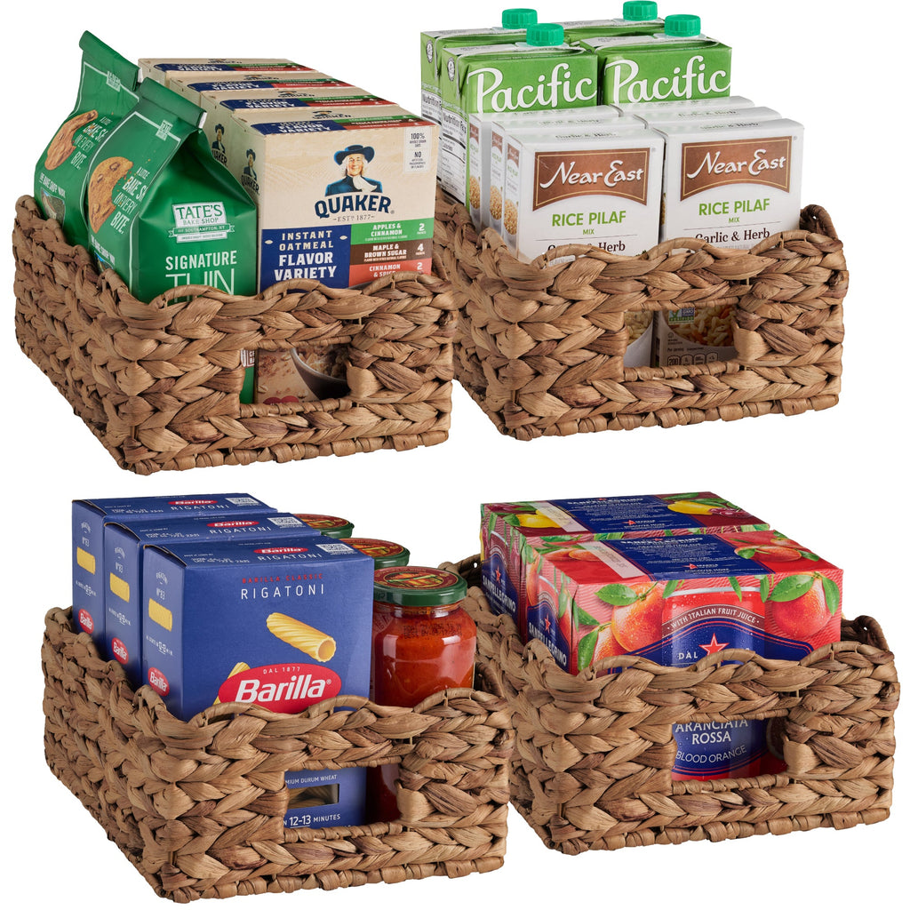 9x12 Scalloped Shelf Basket Pantry Bins 4 Pack