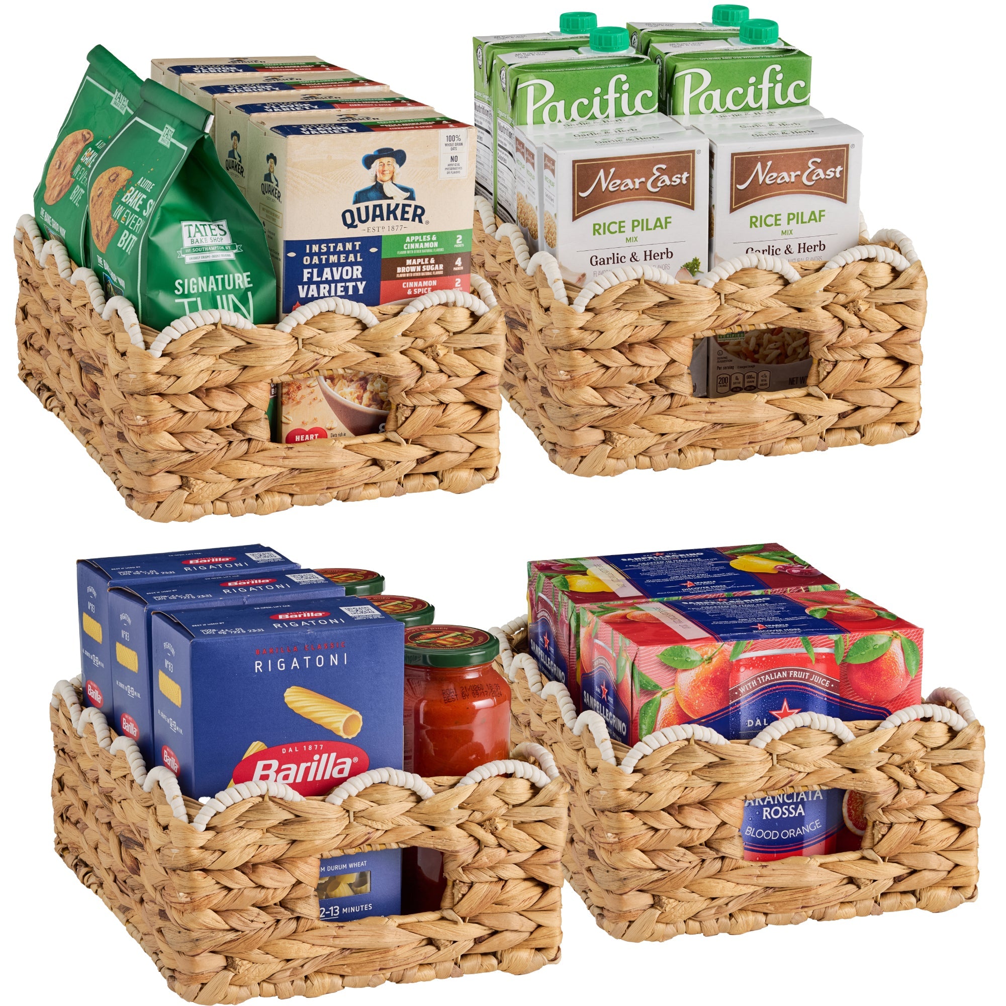 9x12 Scalloped Shelf Basket Pantry Bins 4 Pack