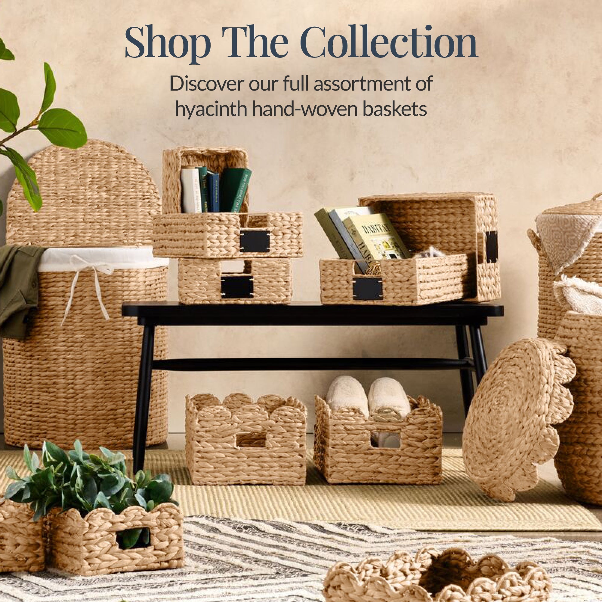 9x12 Scalloped Shelf Basket Pantry Bins 4 Pack