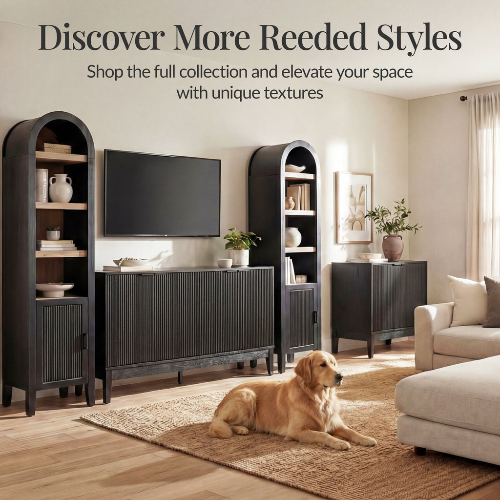 72\" Tall Narrow Arched Pantry Cabinet w/ Door 4-Tier Storage Cabinet