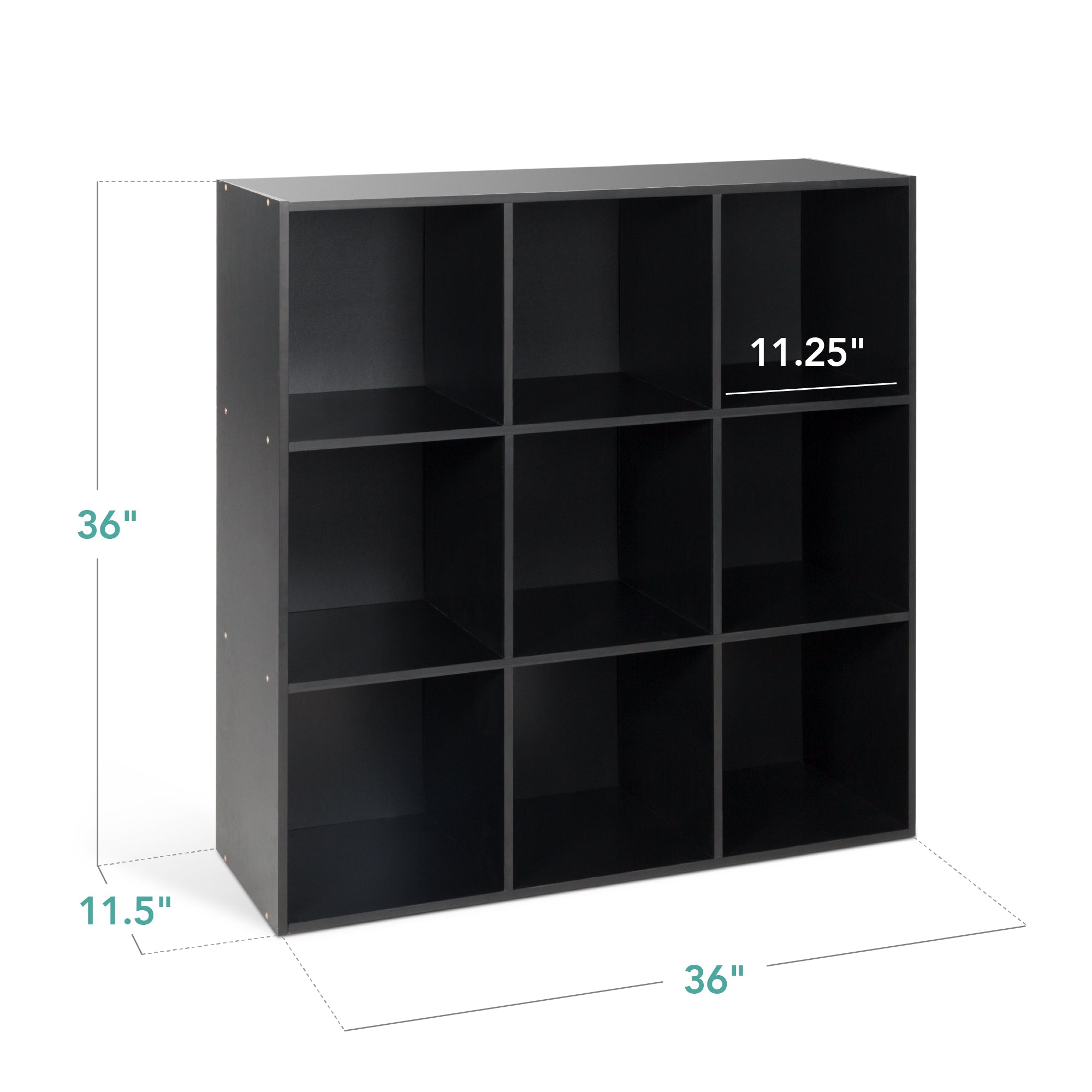 9-Cube Bookshelf Storage Display w/ 3 Removable Panels Customizable Design