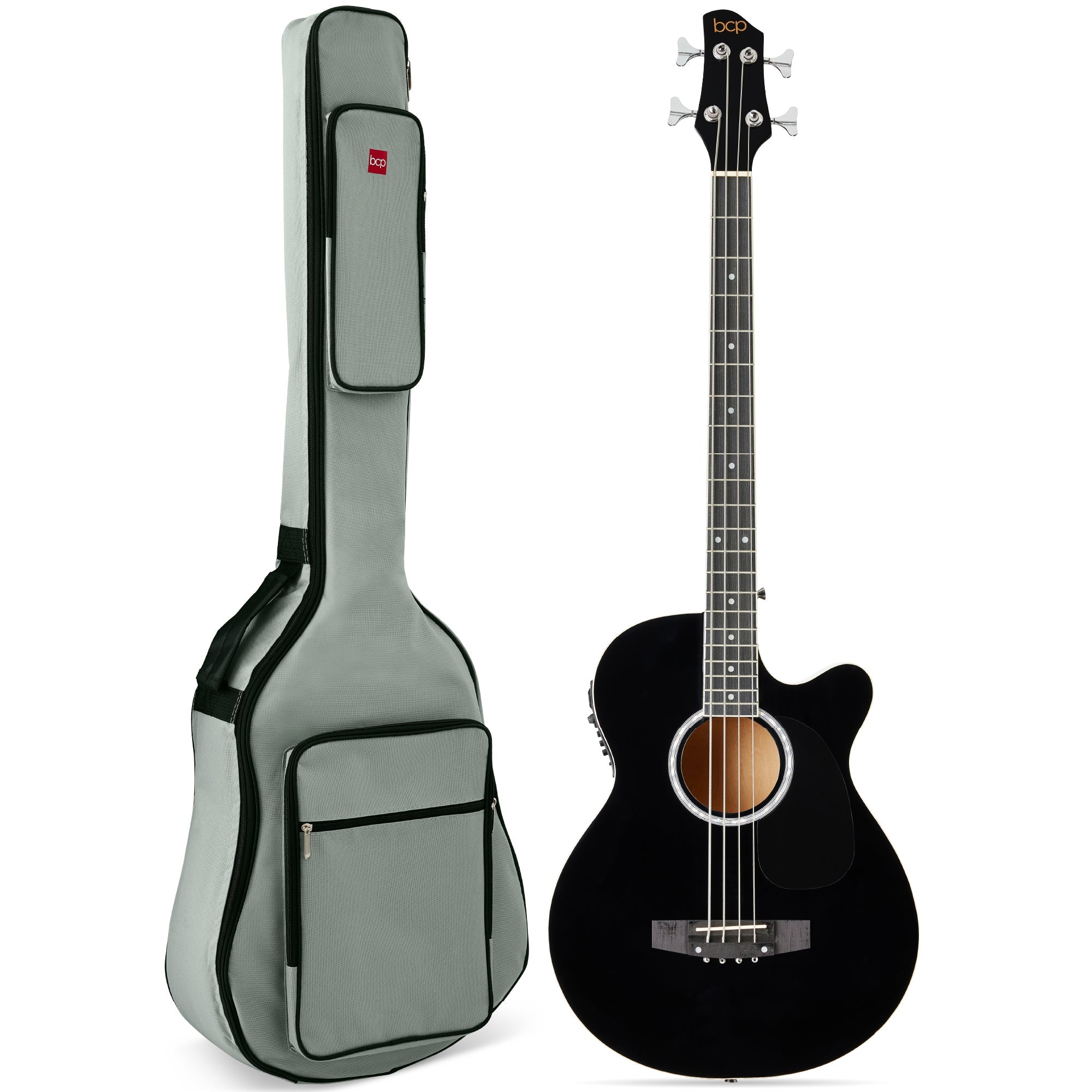 Acoustic Electric Bass Guitar w/ Equalizer Truss Rod Padded Gig Bag