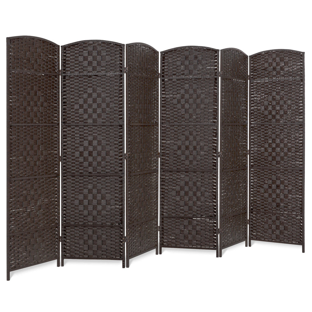 6ft Tall Room Divider 6-Panel Diamond Weave Folding Privacy Screen