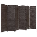 6ft Tall Room Divider 6-Panel Diamond Weave Folding Privacy Screen