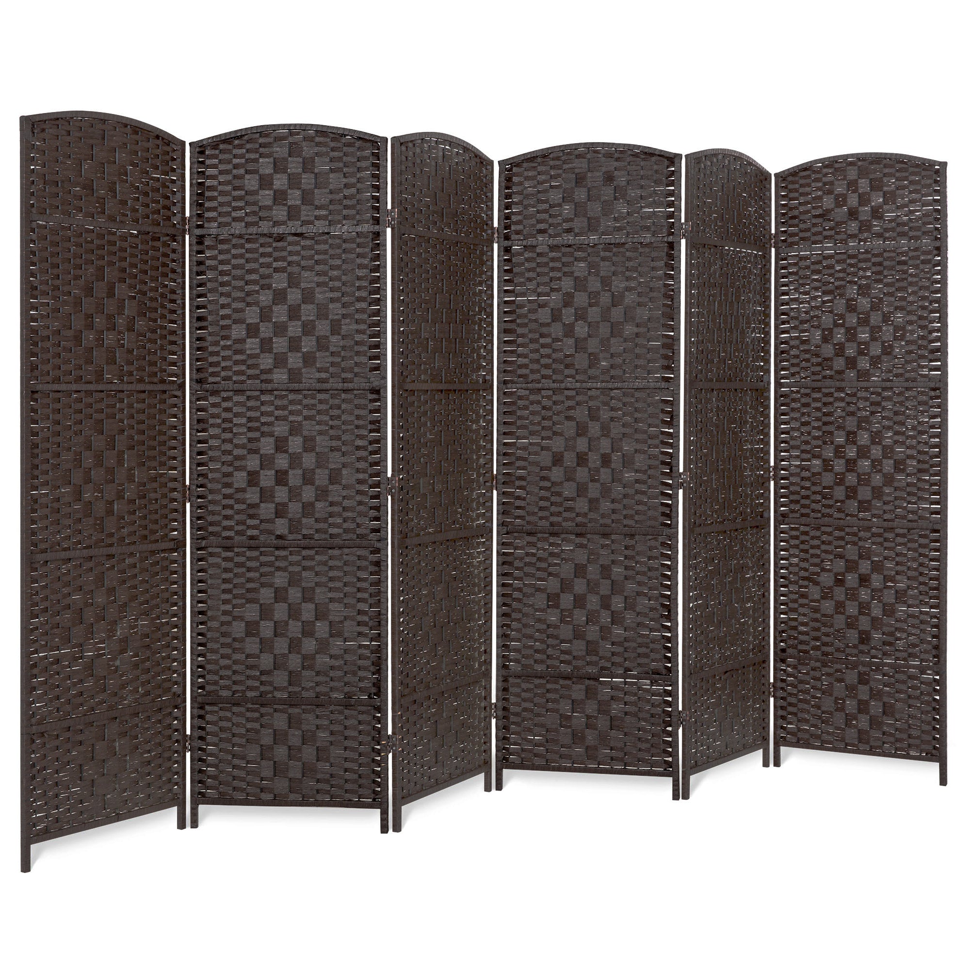 6ft Tall Room Divider 6-Panel Diamond Weave Folding Privacy Screen
