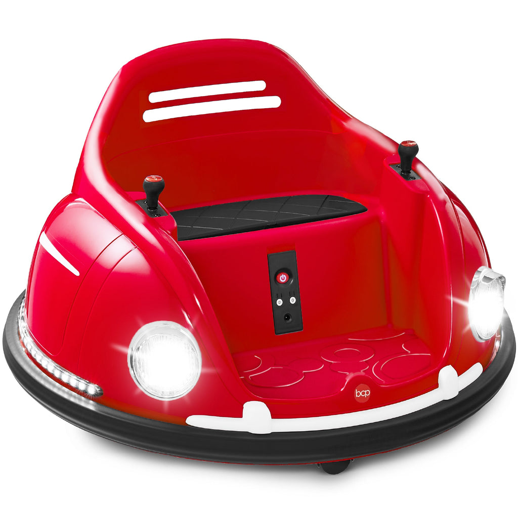 6V Kids Ride On Bumper Car Toy w/ Remote Harness Lights 360 Degree Spin