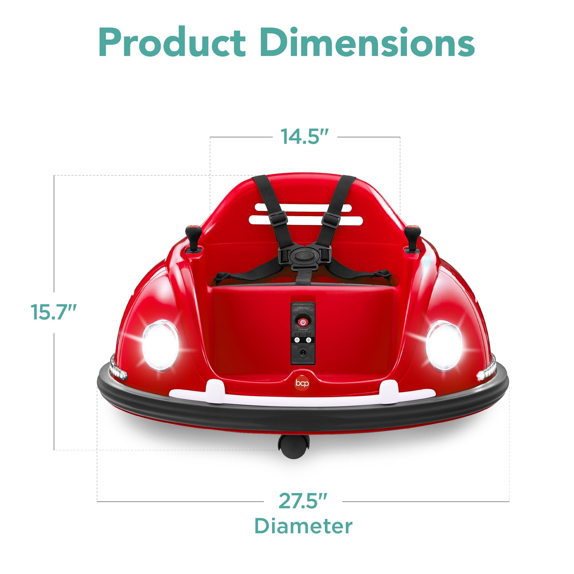 6V Kids Ride On Bumper Car Toy w/ Remote Harness Lights 360 Degree Spin