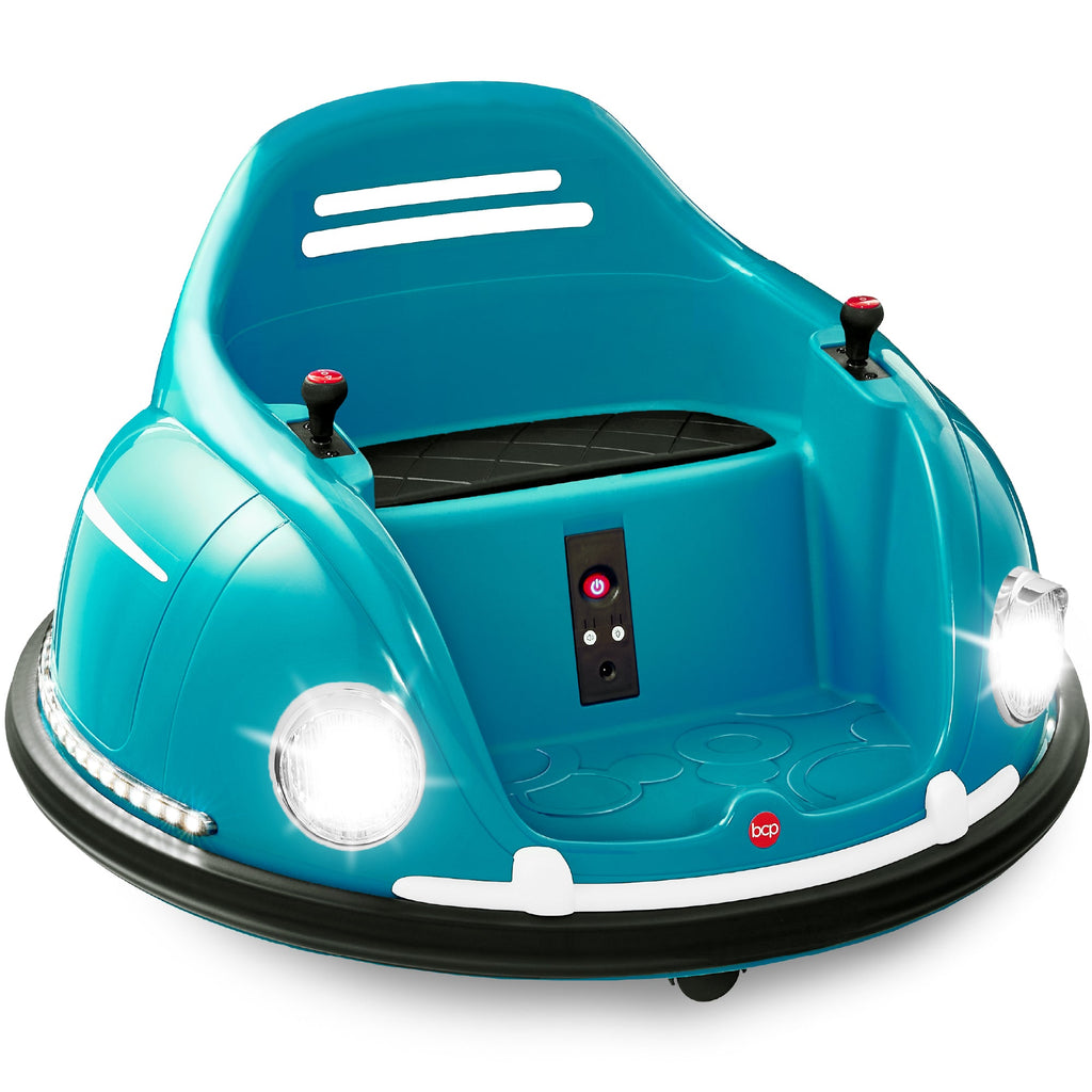 6V Kids Ride On Bumper Car Toy w/ Remote Harness Lights 360 Degree Spin