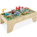 70-Piece Train Table Large Multipurpose Playset w/ Reversible Table Top
