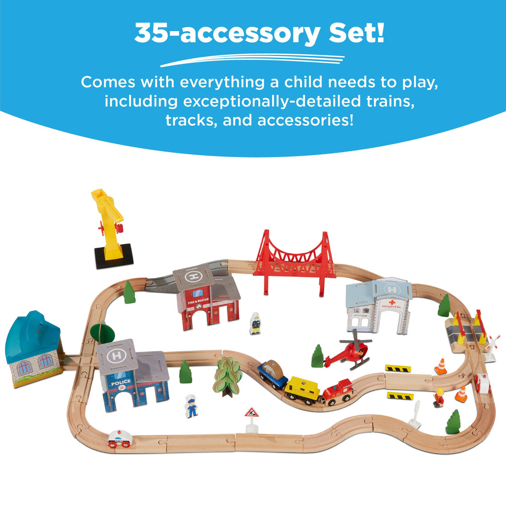 70-Piece Train Table Large Multipurpose Playset w/ Reversible Table Top