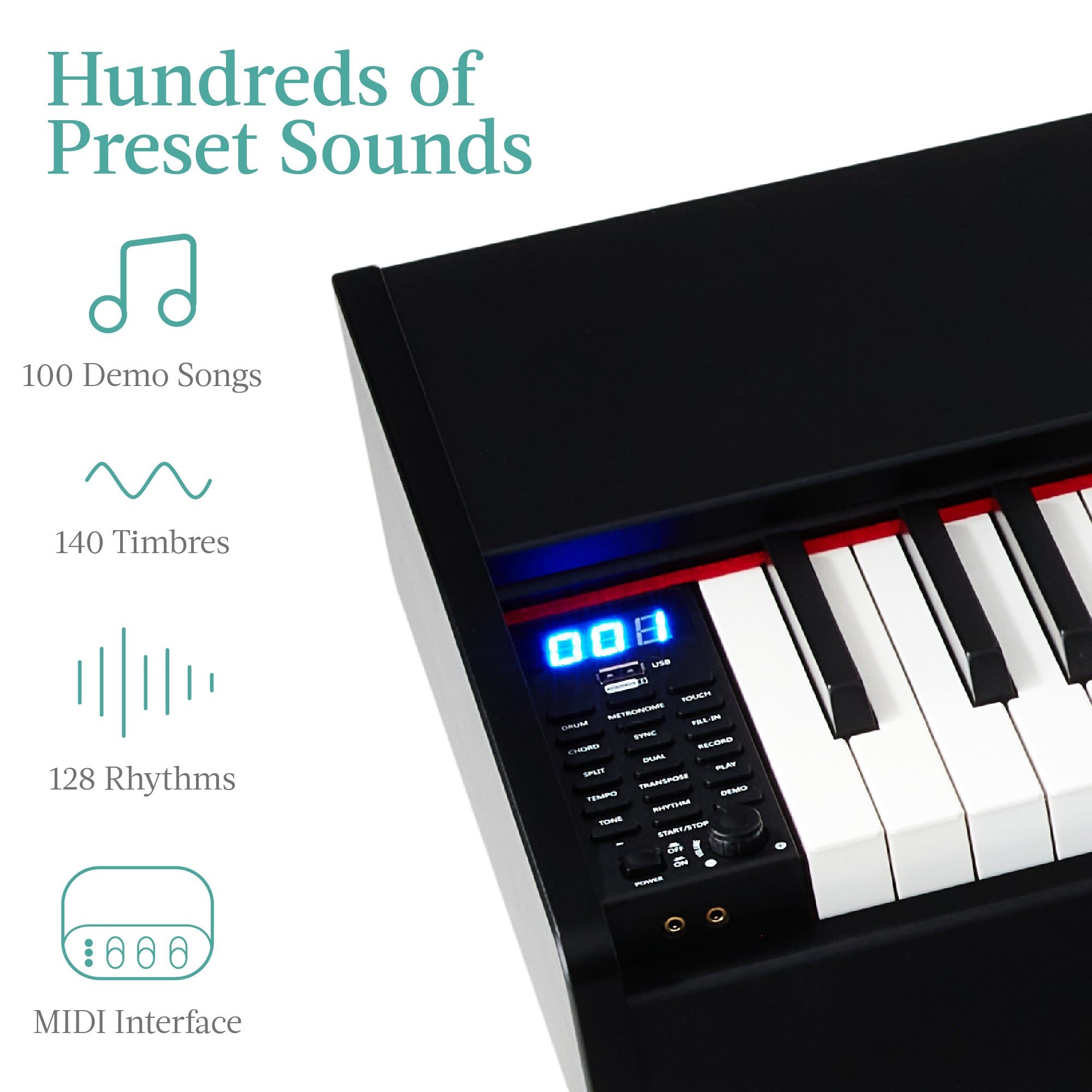 88-Key Weighted Full Size Digital Piano Set w/ U-Stand 3 Sustain Pedal Unit