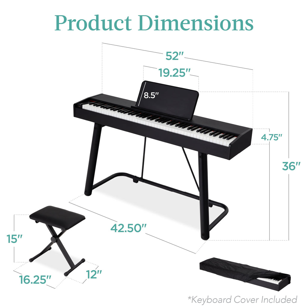 88-Key Weighted Full Size Digital Piano Set w/ U-Stand 3 Sustain Pedal Unit