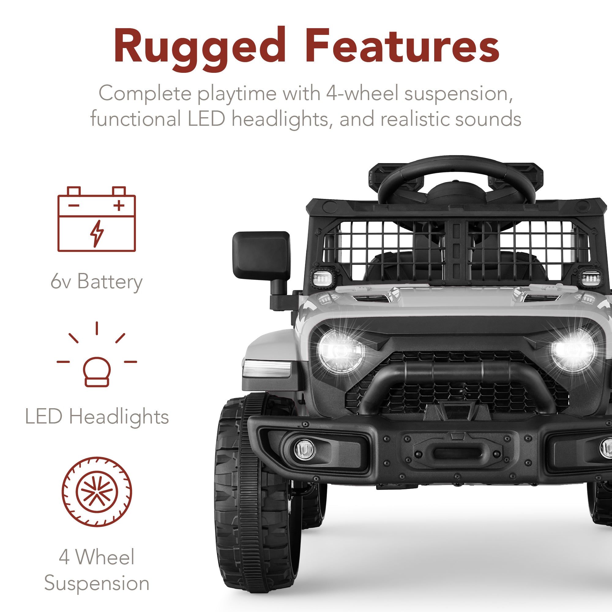6V Kids Ride-On Truck Car w/ Parent Remote Control 4-Wheel Suspension