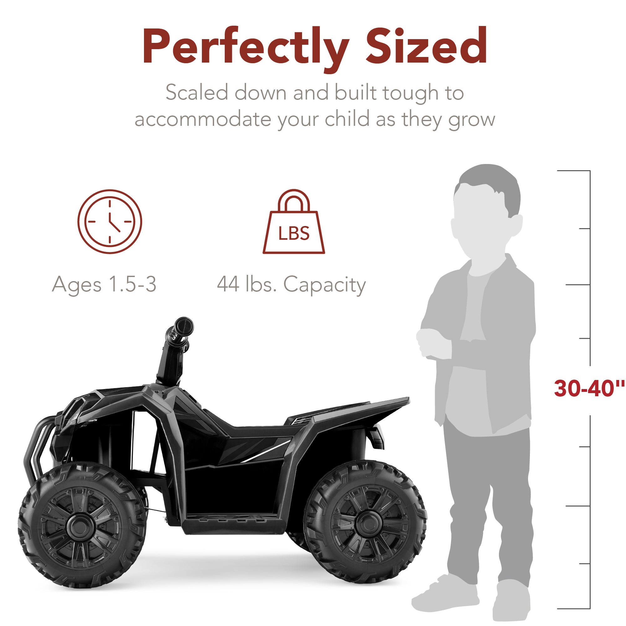 6V Kids Ride-On 4-Wheeler Quad ATV Car w/ 1.8mph Max Speed Treaded Tires
