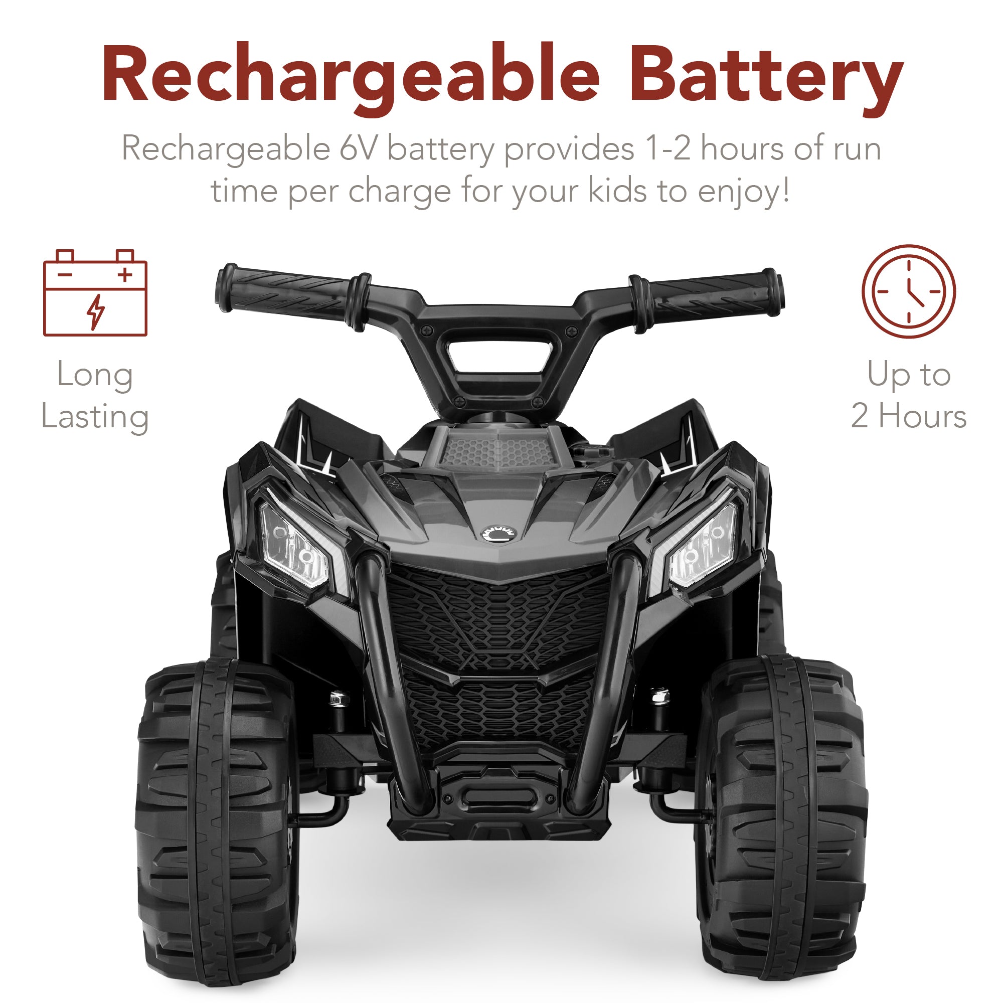 6V Kids Ride-On 4-Wheeler Quad ATV Car w/ 1.8mph Max Speed Treaded Tires