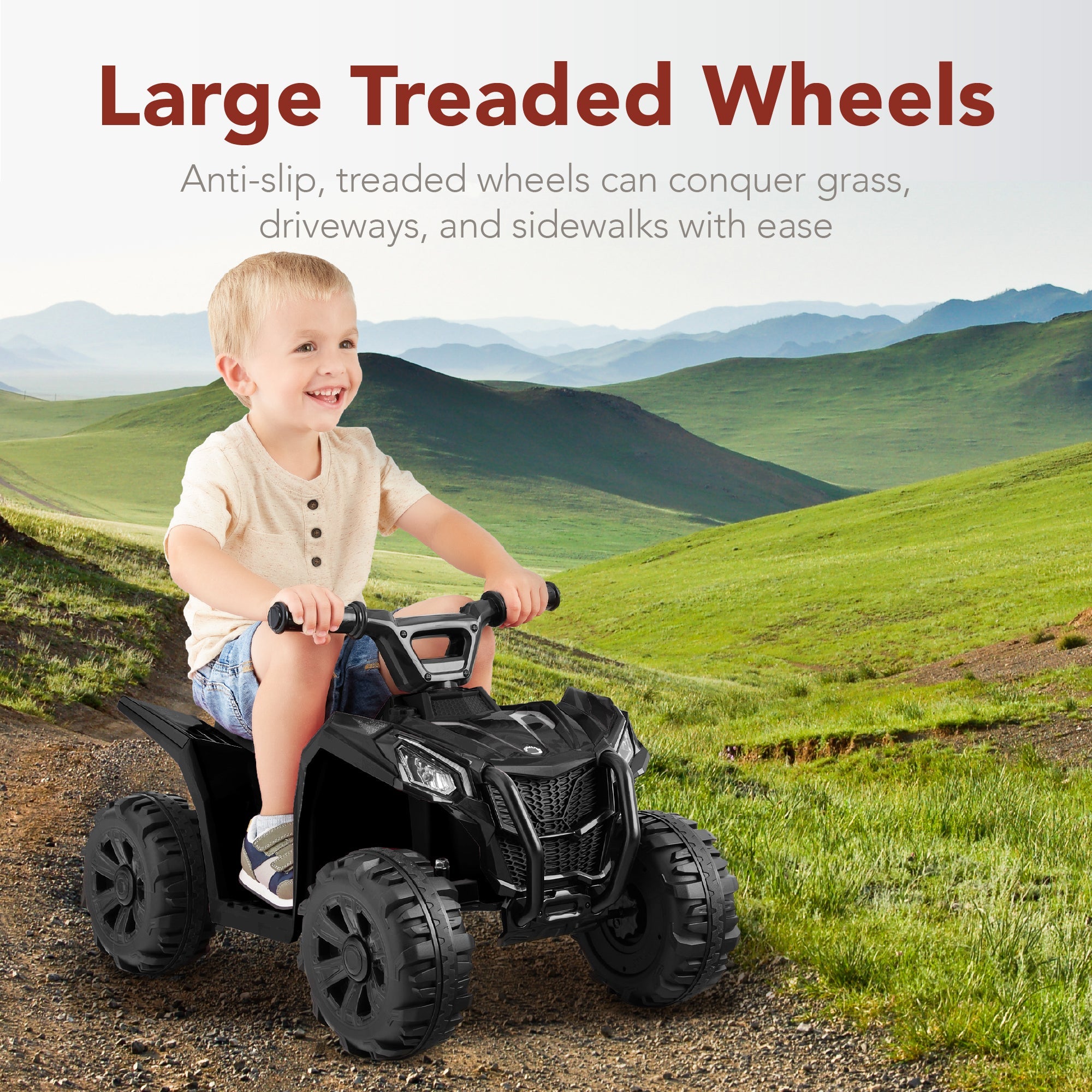 6V Kids Ride-On 4-Wheeler Quad ATV Car w/ 1.8mph Max Speed Treaded Tires