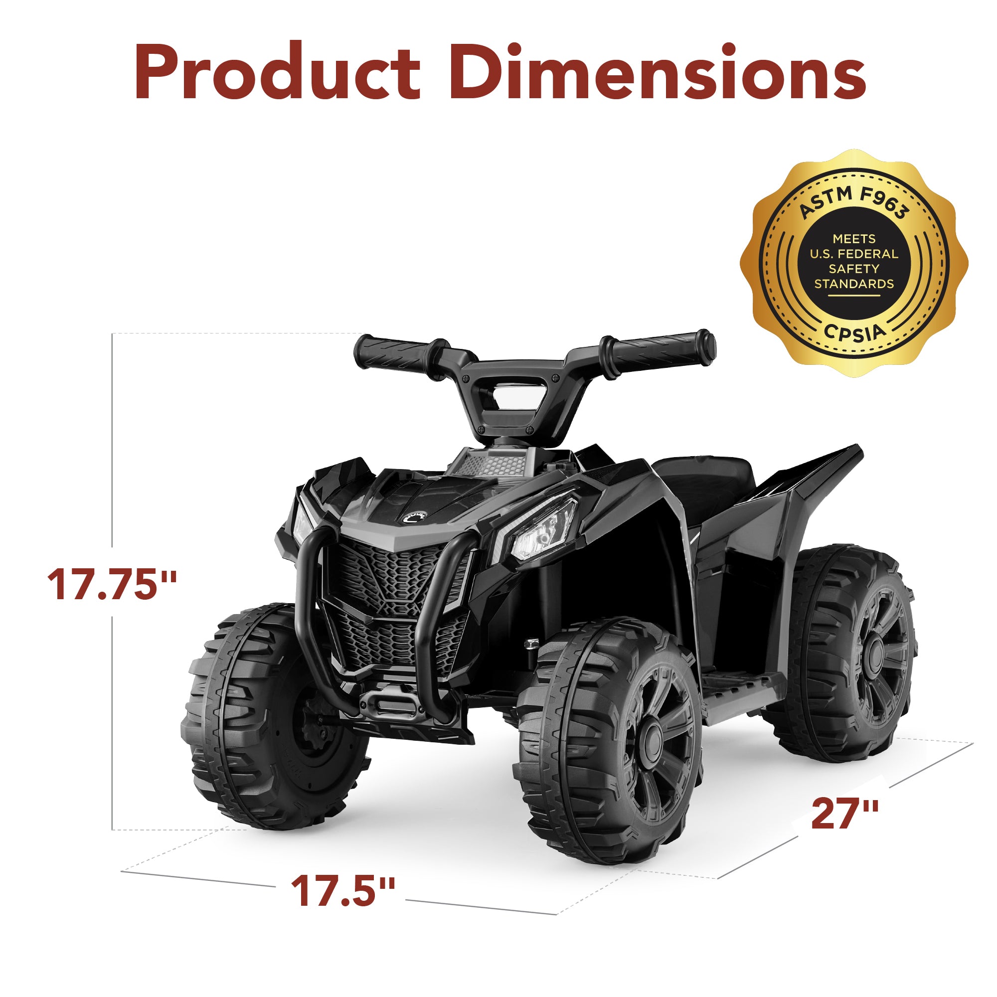 6V Kids Ride-On 4-Wheeler Quad ATV Car w/ 1.8mph Max Speed Treaded Tires