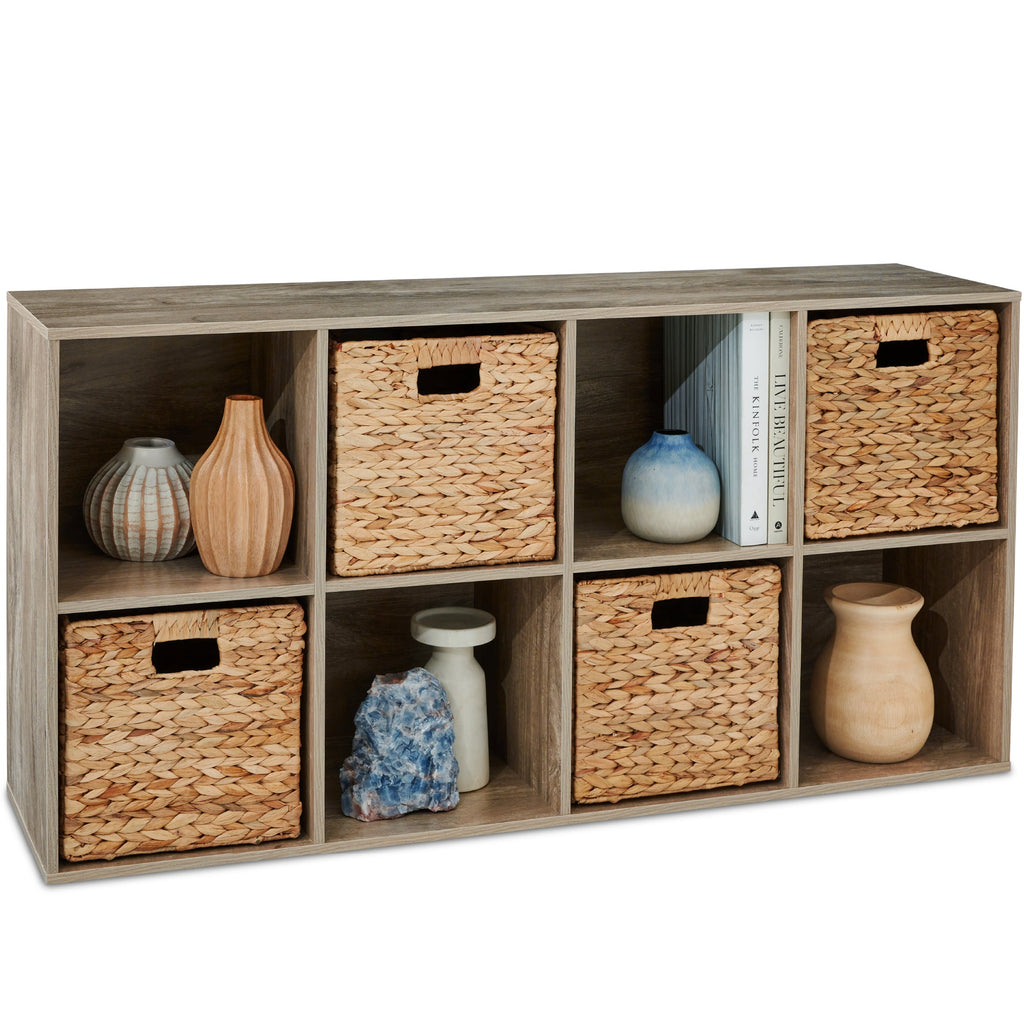 8-Cube Bookshelf 11in Storage Display w/ Removable Panels Customizable