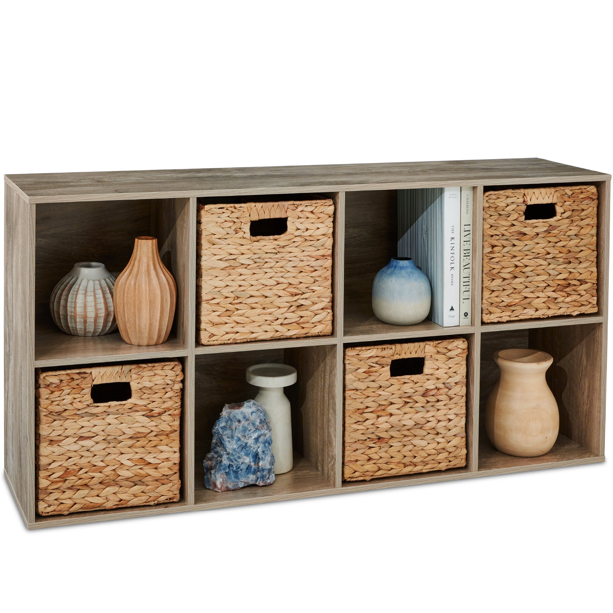 8-Cube Bookshelf 11in Storage Display w/ Removable Panels Customizable