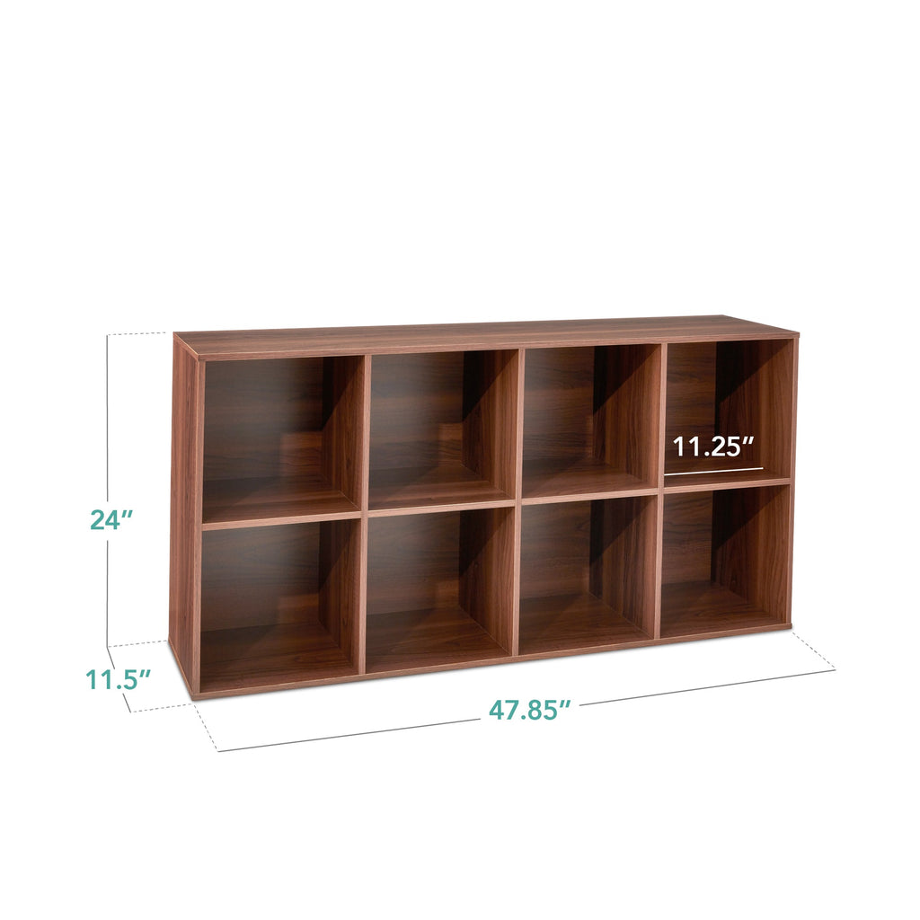 8-Cube Bookshelf 11in Storage Display w/ Removable Panels Customizable