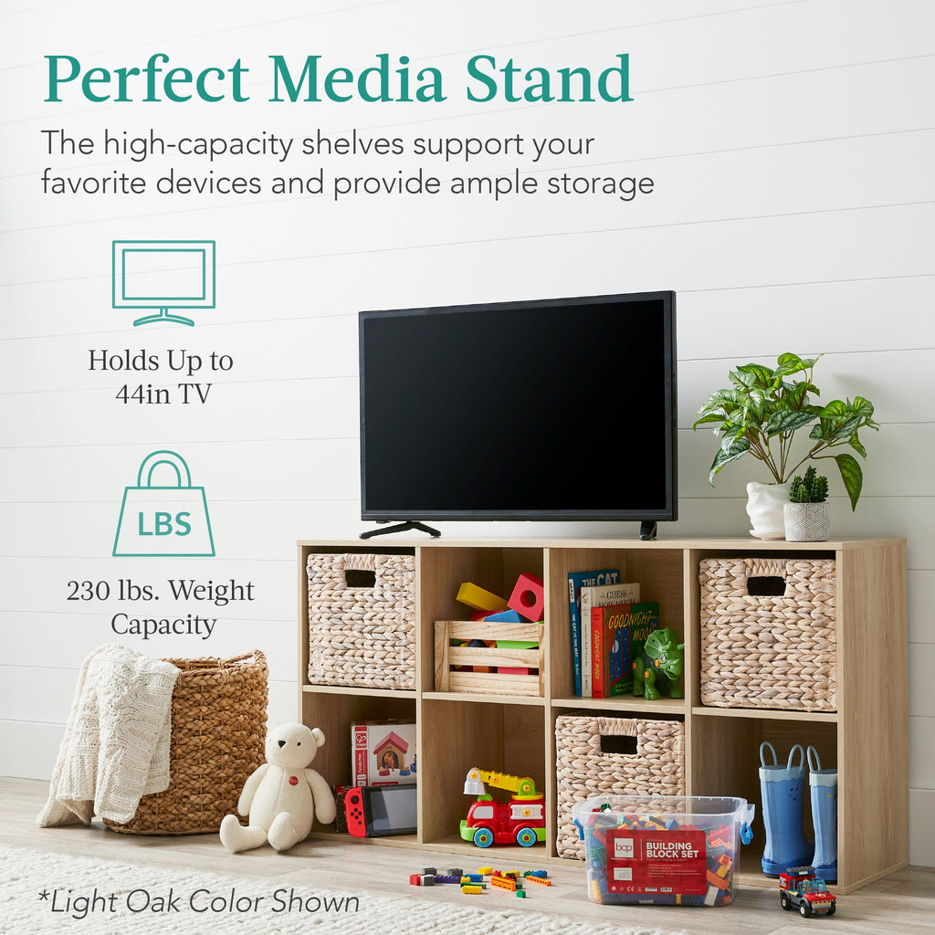8-Cube Bookshelf 11in Storage Display w/ Removable Panels Customizable