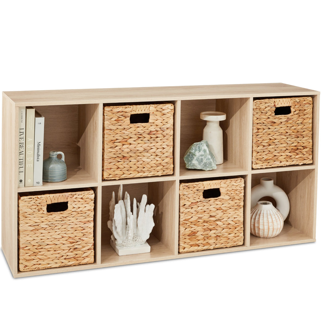 8-Cube Bookshelf 11in Storage Display w/ Removable Panels Customizable
