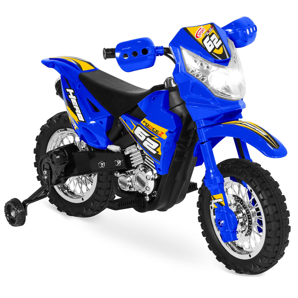 6V Kids Electric Ride-On Motorcycle Toy w/ Training Wheels Lights Music