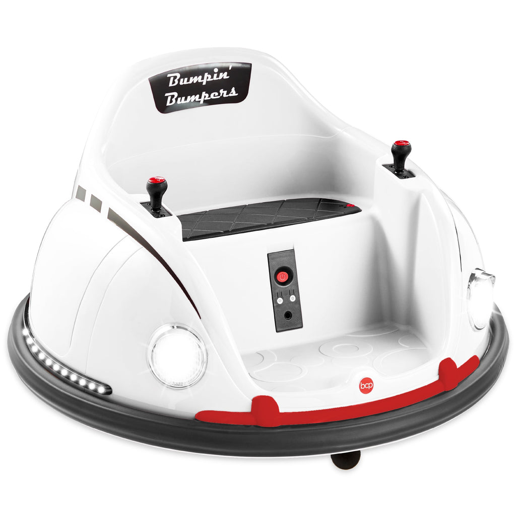 6V Kids Ride On Bumper Car Toy w/ Remote Harness Lights 360 Degree Spin