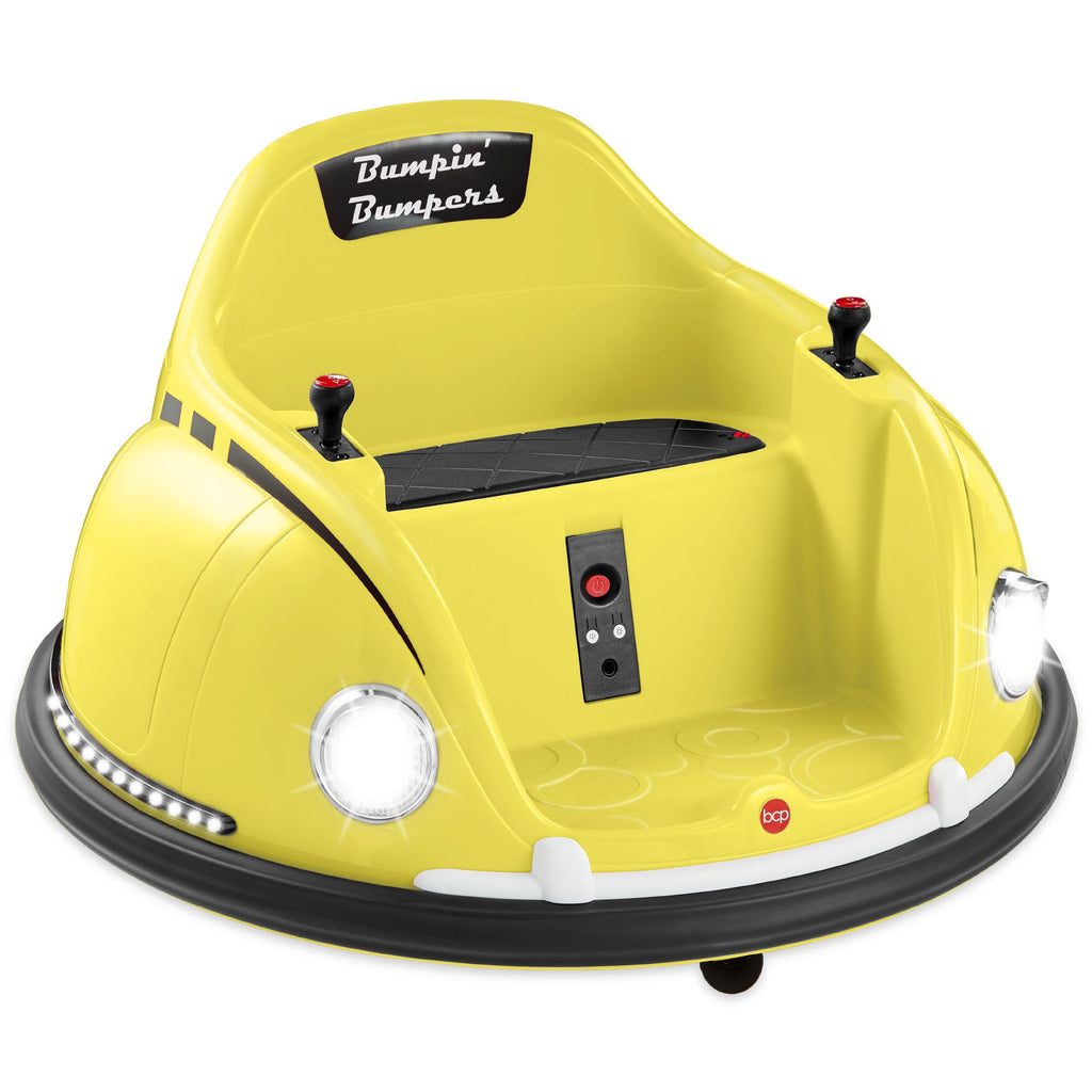 6V Kids Ride On Bumper Car Toy w/ Remote Harness Lights 360 Degree Spin