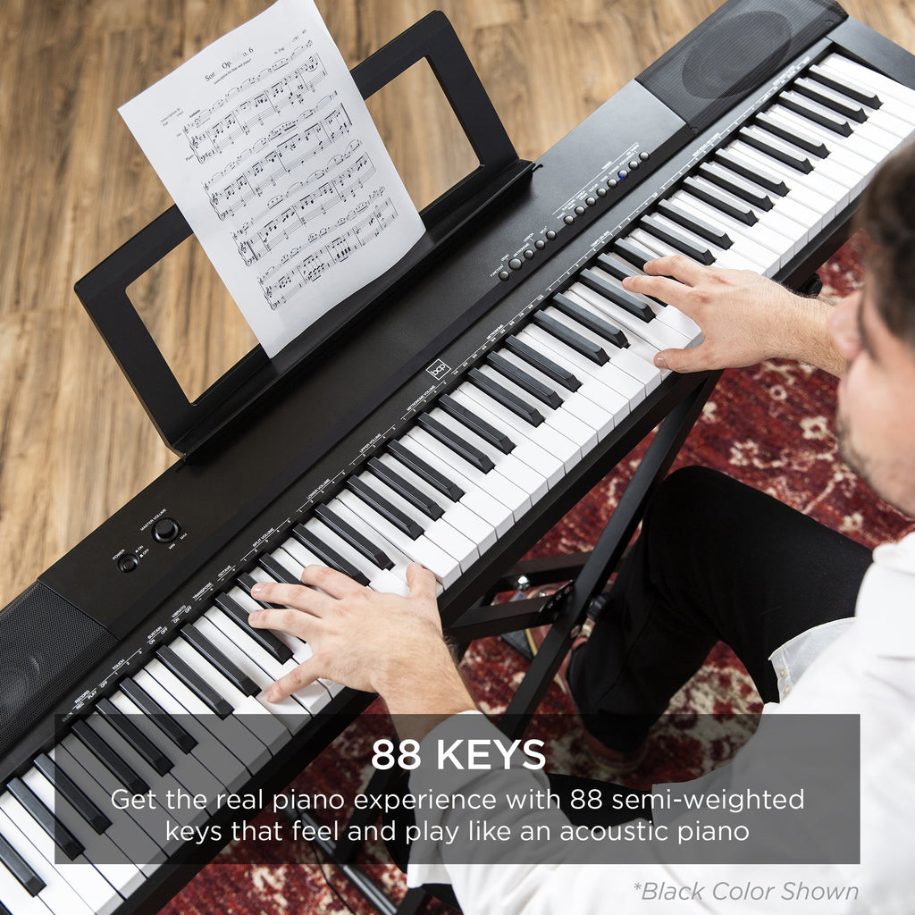 88-Key Digital Piano Set w/ Semi-Weighted Keys Stand Sustain Pedal