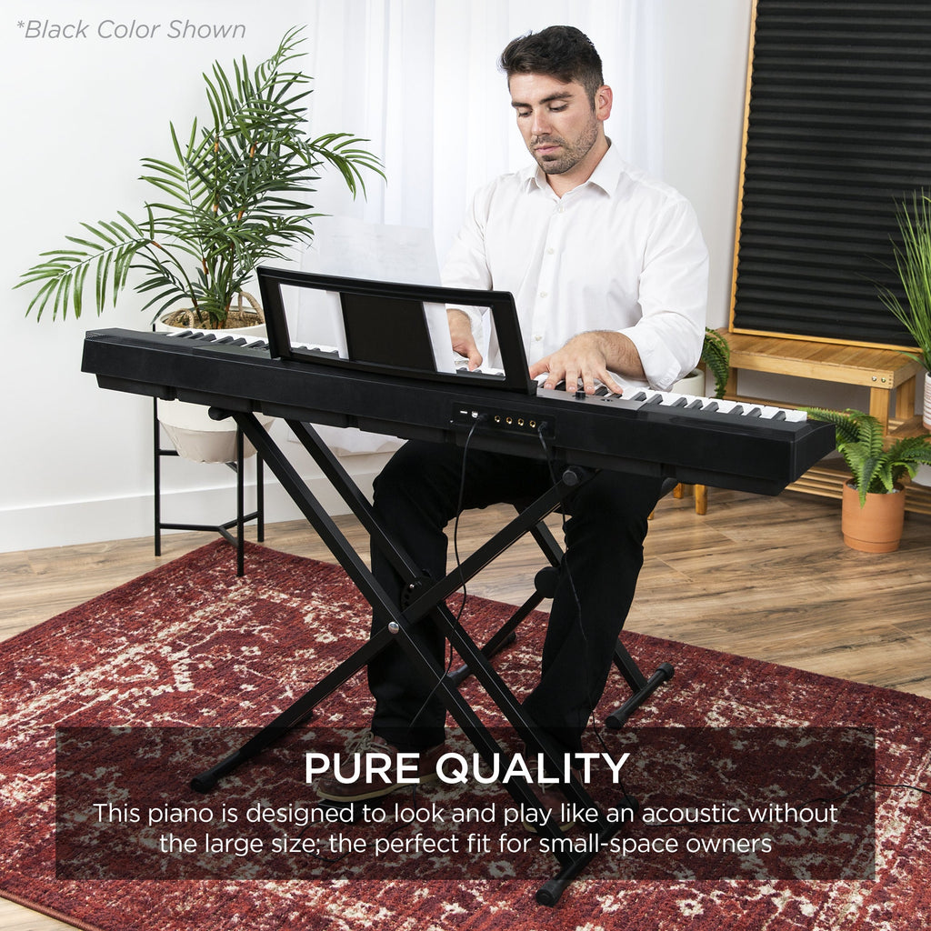 88-Key Digital Piano Set w/ Semi-Weighted Keys Stand Sustain Pedal