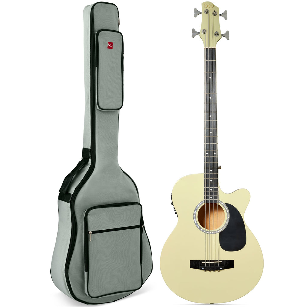 Acoustic Electric Bass Guitar w/ Equalizer Truss Rod Padded Gig Bag