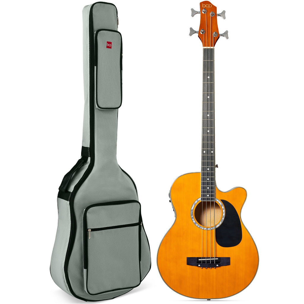 Acoustic Electric Bass Guitar w/ Equalizer Truss Rod Padded Gig Bag