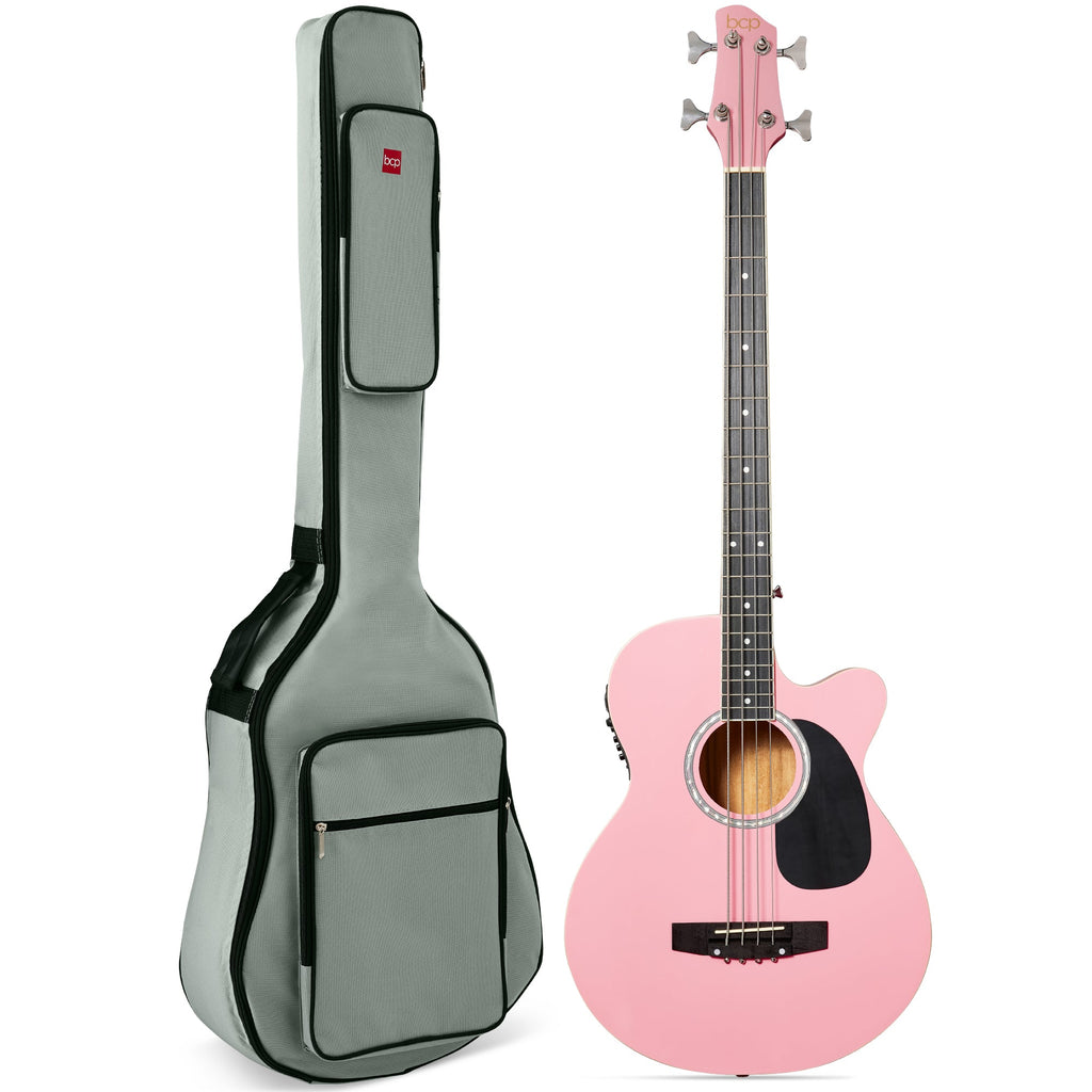 Acoustic Electric Bass Guitar w/ Equalizer Truss Rod Padded Gig Bag