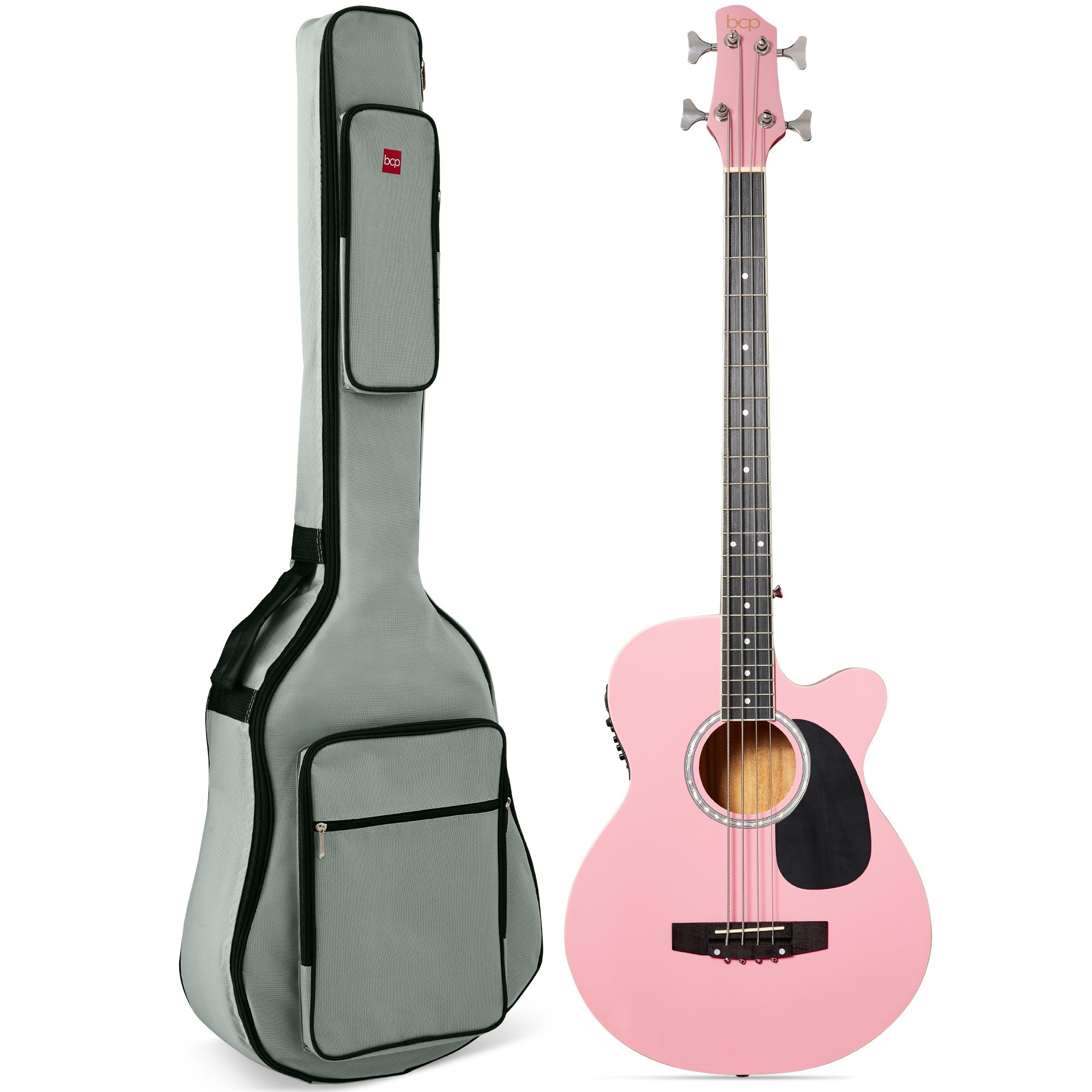 Acoustic Electric Bass Guitar w/ Equalizer Truss Rod Padded Gig Bag