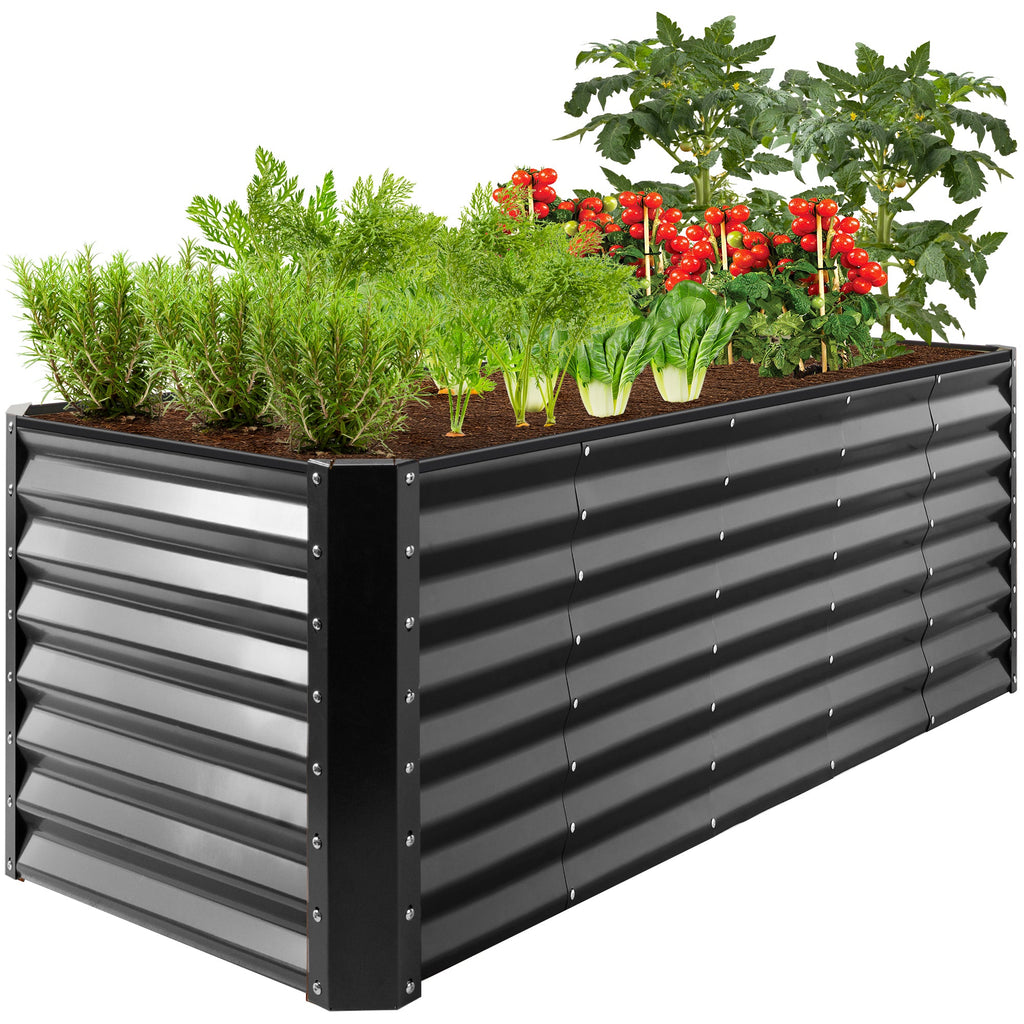 8x2x2FT Steel Planting Box for Backyard Flowers Herbs & Vegetables