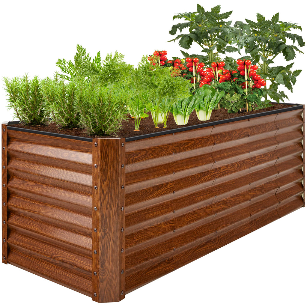 8x2x2FT Steel Planting Box for Backyard Flowers Herbs & Vegetables