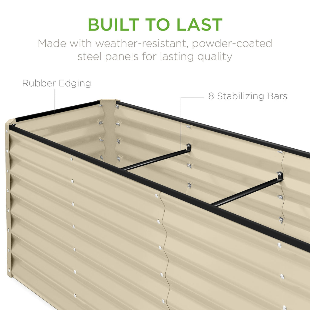 8x2x2FT Steel Planting Box for Backyard Flowers Herbs & Vegetables