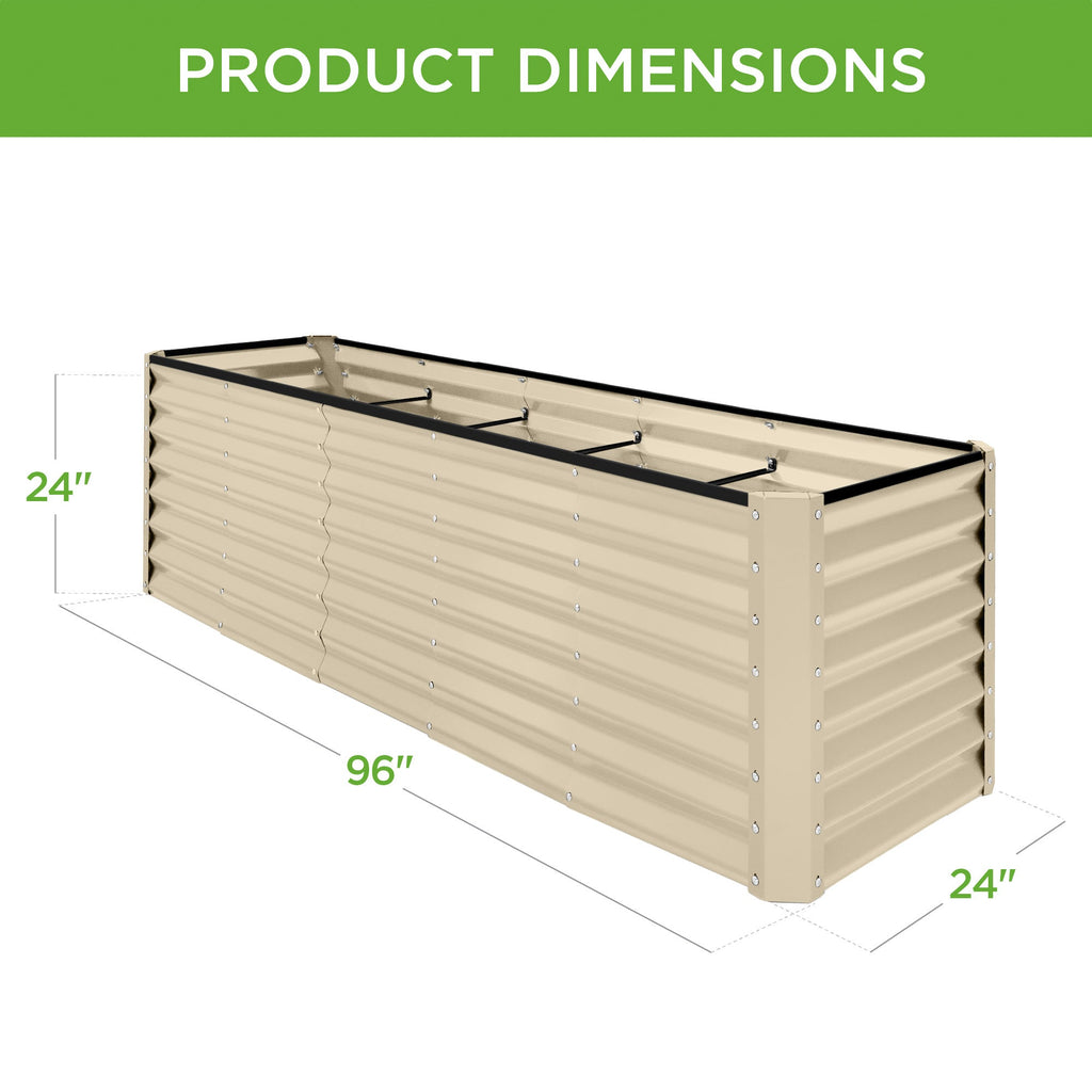 8x2x2FT Steel Planting Box for Backyard Flowers Herbs & Vegetables