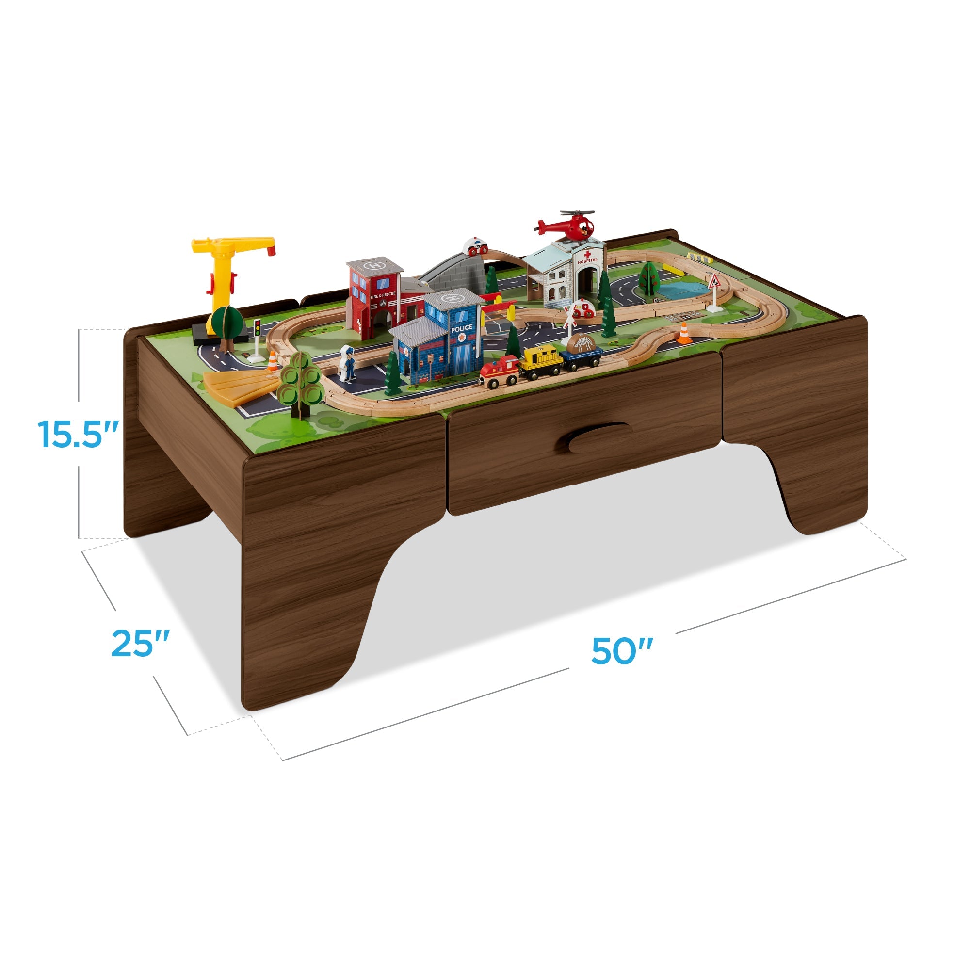 70-Piece Train Table Large Multipurpose Playset w/ Reversible Table Top