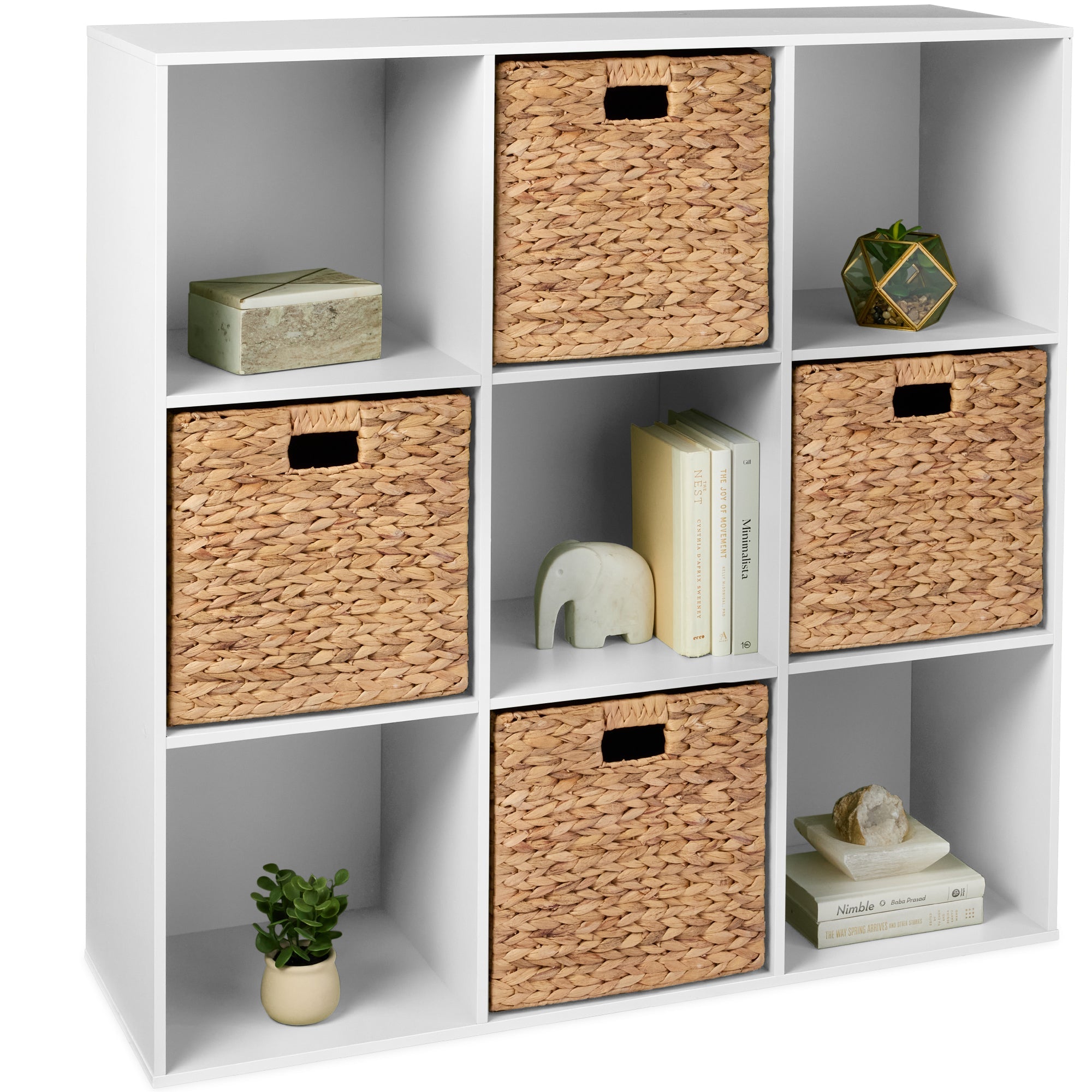 9-Cube Bookshelf 13.5in Storage Display w/ Removable Panels Customizable