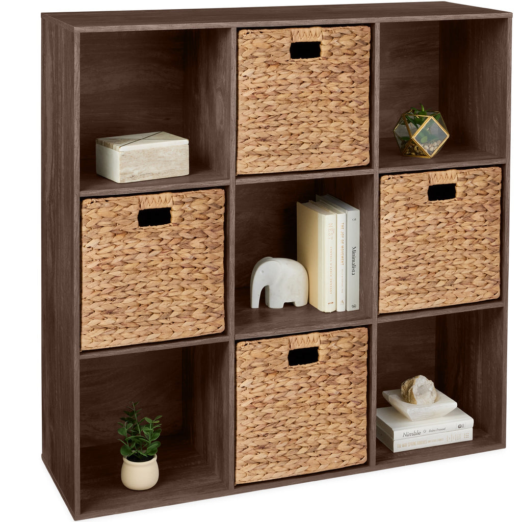 9-Cube Bookshelf 13.5in Storage Display w/ Removable Panels Customizable