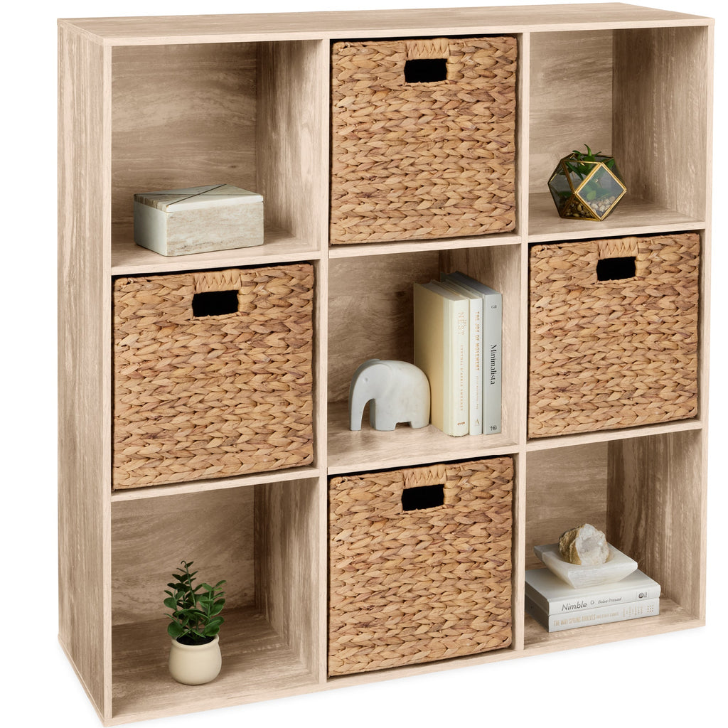 9-Cube Bookshelf 13.5in Storage Display w/ Removable Panels Customizable