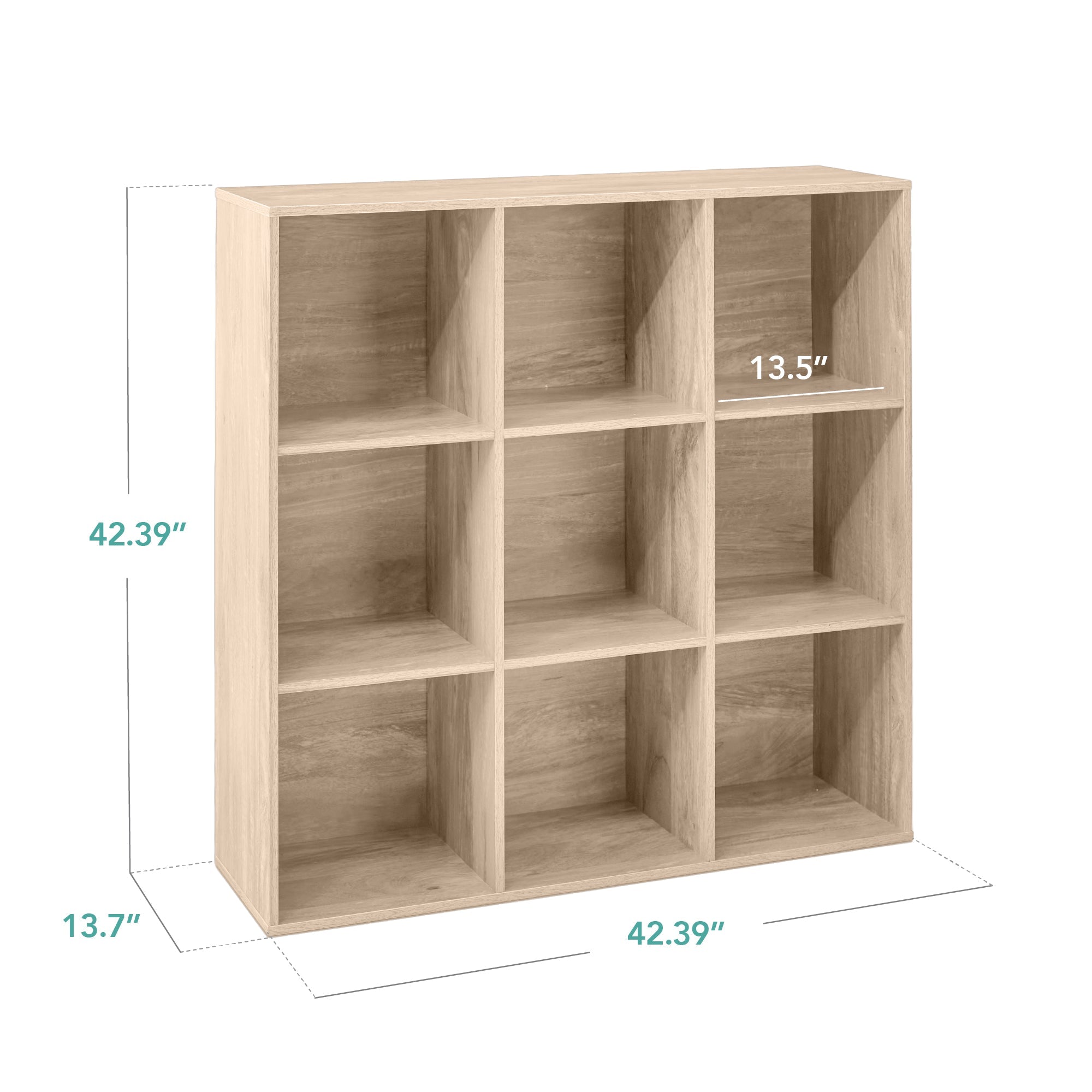 9-Cube Bookshelf 13.5in Storage Display w/ Removable Panels Customizable