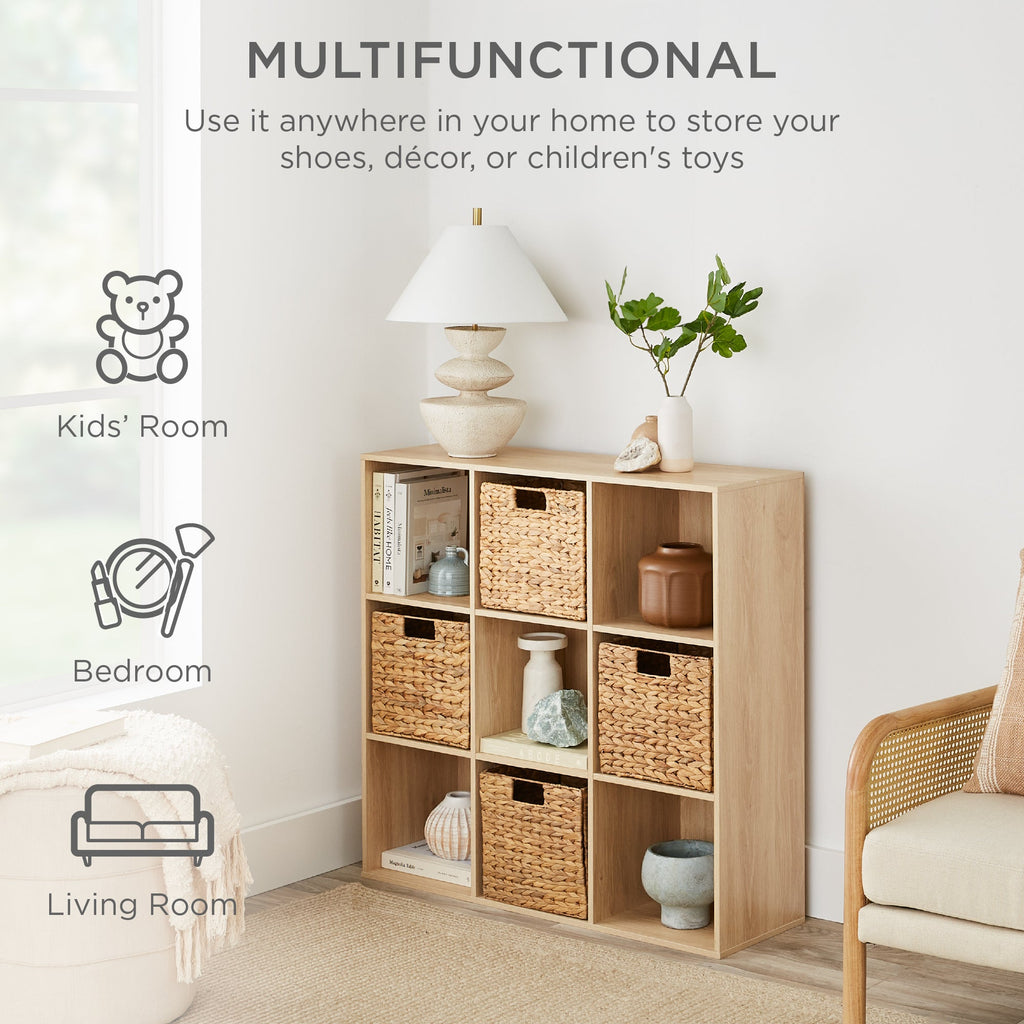 9-Cube Bookshelf 13.5in Storage Display w/ Removable Panels Customizable