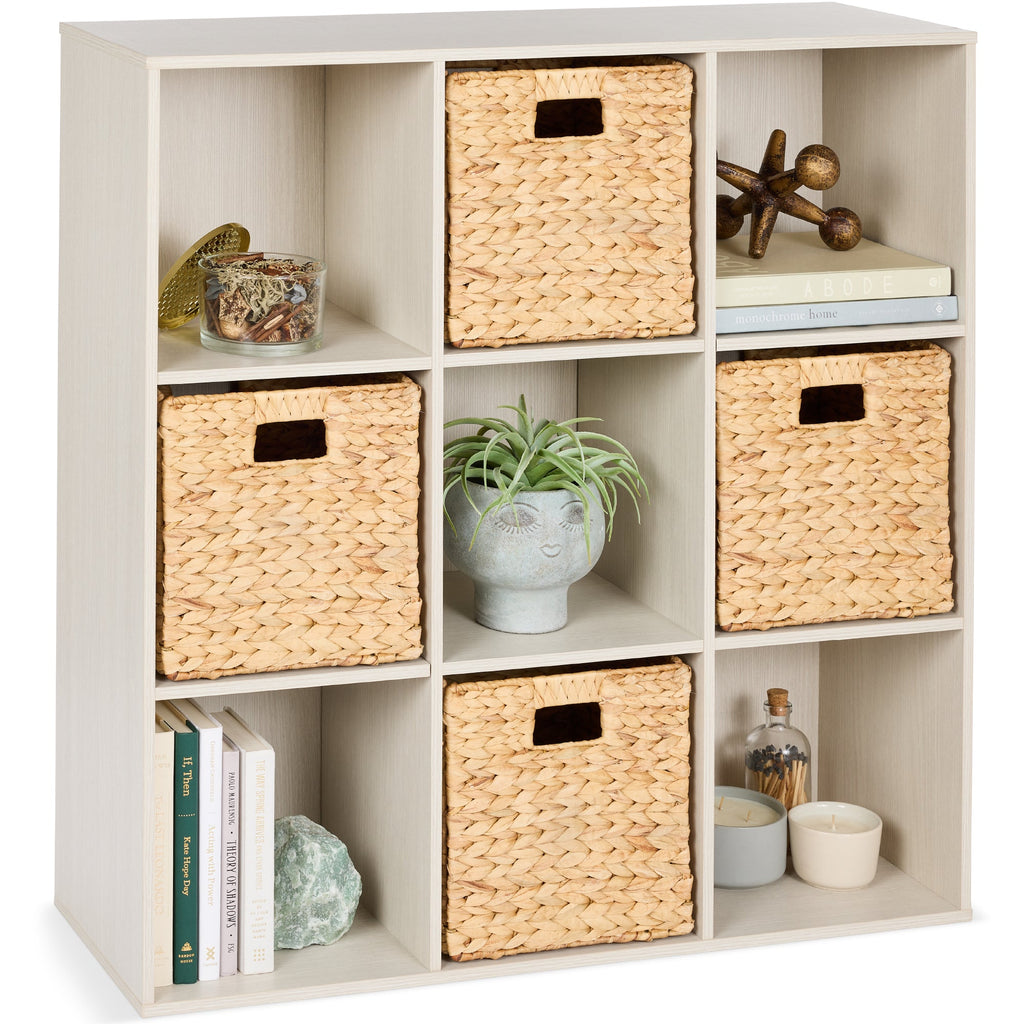 9-Cube Bookshelf 13.5in Storage Display w/ Removable Panels Customizable