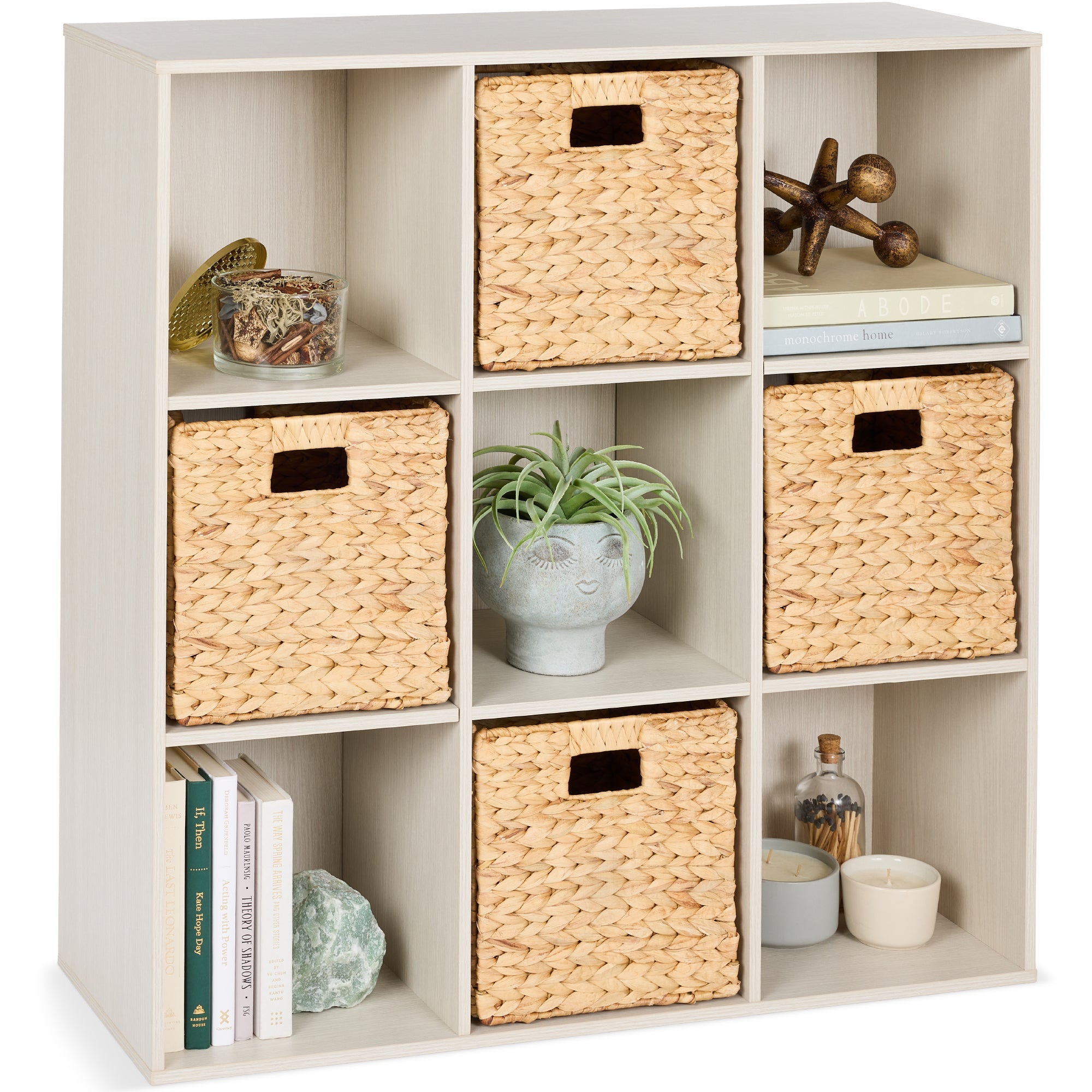 9-Cube Bookshelf 13.5in Storage Display w/ Removable Panels Customizable