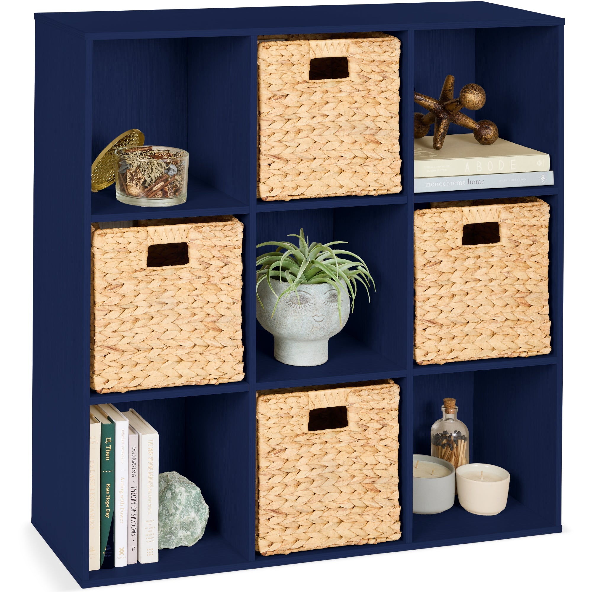 9-Cube Bookshelf 13.5in Storage Display w/ Removable Panels Customizable