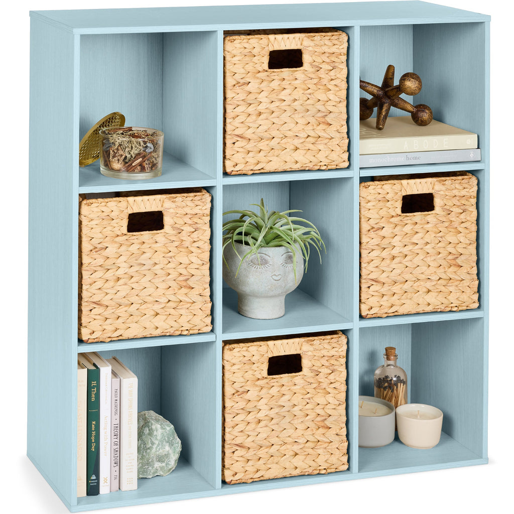 9-Cube Bookshelf 13.5in Storage Display w/ Removable Panels Customizable